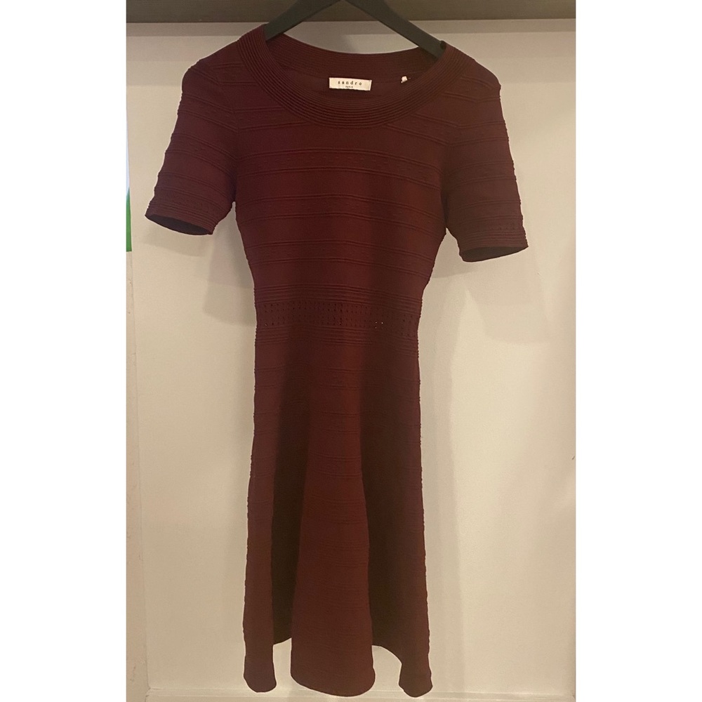 Sandro Dean Ribbed Knit Dress  EUC - Picture 2 of 6